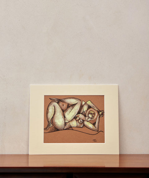 Woman Letting Go Brown Nude Painting