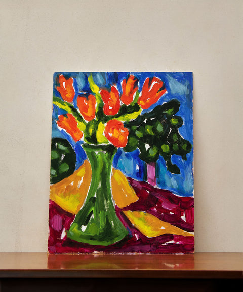 In Full Bloom Flower Painting (Vase)