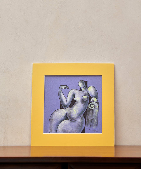 Woman Reveling Blue Nude Painting